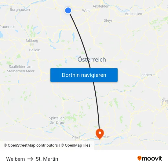 Weibern to St. Martin map