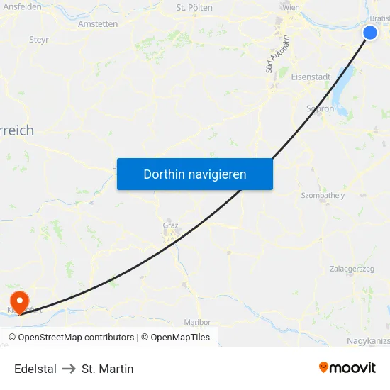 Edelstal to St. Martin map