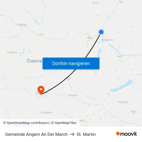 Gemeinde Angern An Der March to St. Martin map