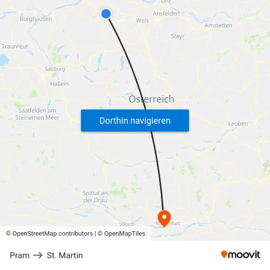 Pram to St. Martin map