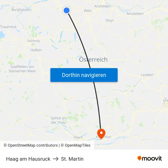 Haag am Hausruck to St. Martin map