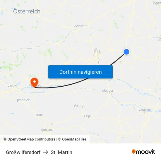 Großwilfersdorf to St. Martin map