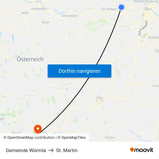 Gemeinde Würmla to St. Martin map