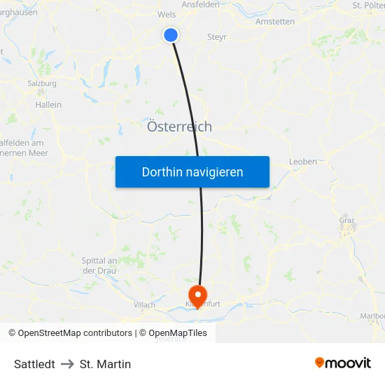 Sattledt to St. Martin map