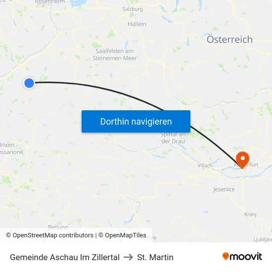 Gemeinde Aschau Im Zillertal to St. Martin map