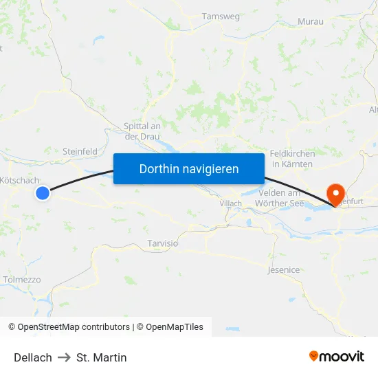 Dellach to St. Martin map