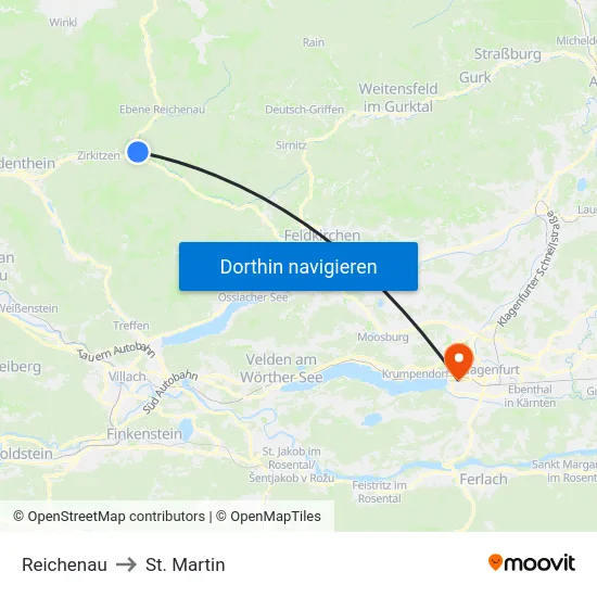 Reichenau to St. Martin map