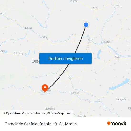Gemeinde Seefeld-Kadolz to St. Martin map
