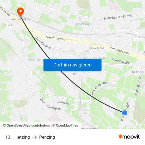 13., Hietzing to Penzing map