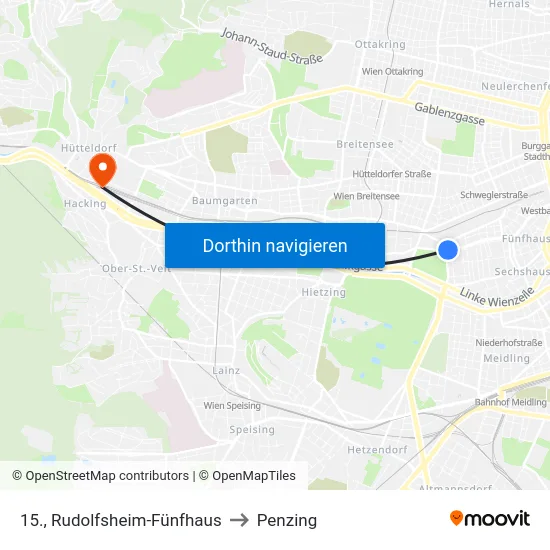 15., Rudolfsheim-Fünfhaus to Penzing map