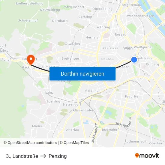 3., Landstraße to Penzing map