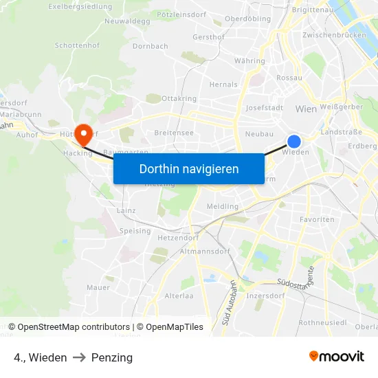 4., Wieden to Penzing map