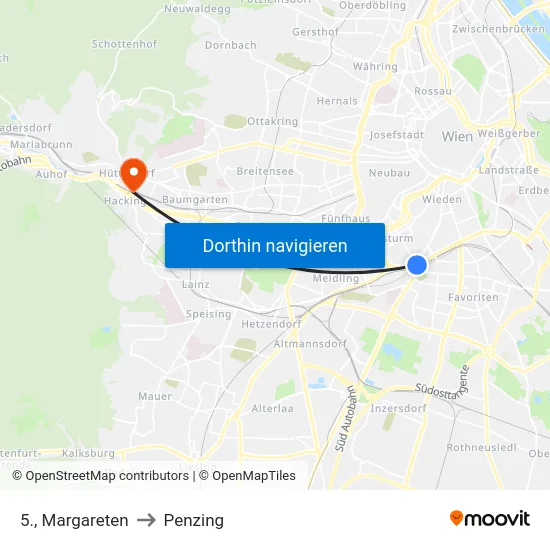 5., Margareten to Penzing map