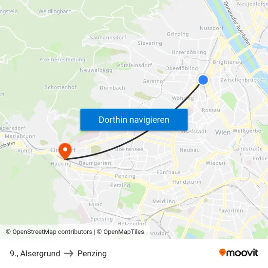 9., Alsergrund to Penzing map
