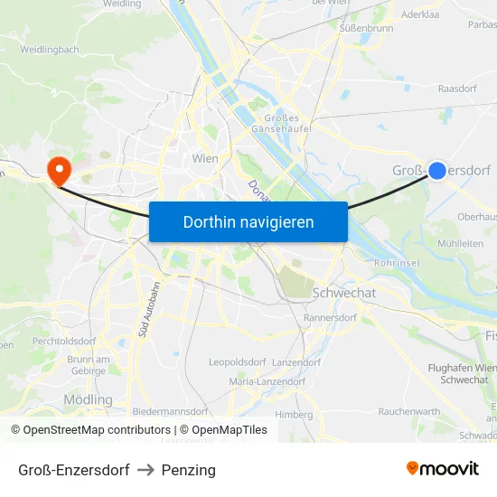 Groß-Enzersdorf to Penzing map