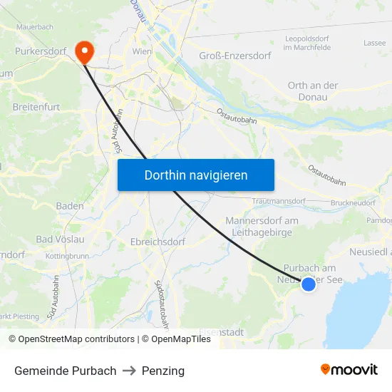 Gemeinde Purbach to Penzing map