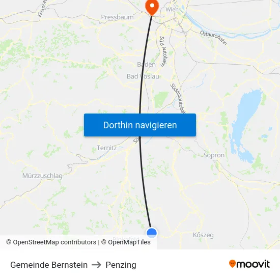 Gemeinde Bernstein to Penzing map