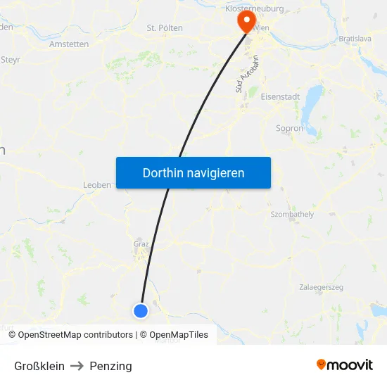 Großklein to Penzing map