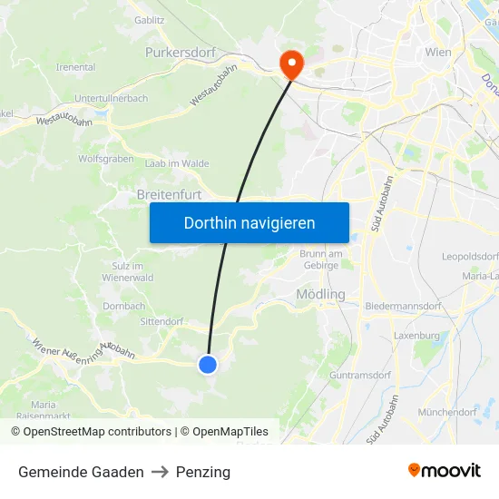 Gemeinde Gaaden to Penzing map