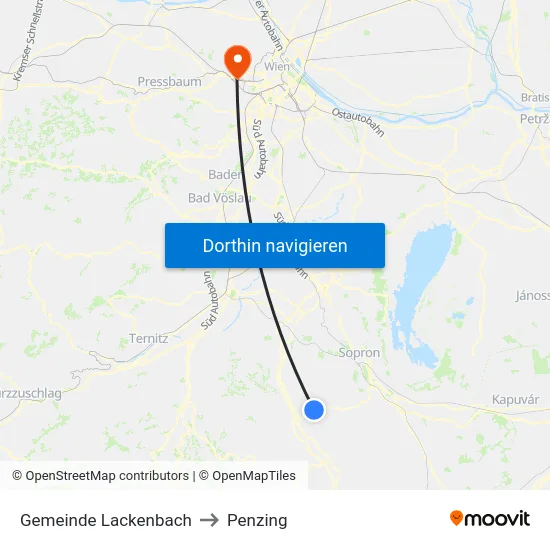 Gemeinde Lackenbach to Penzing map