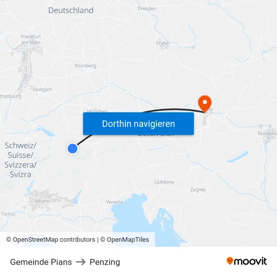 Gemeinde Pians to Penzing map
