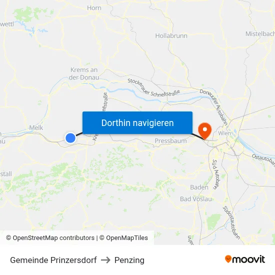 Gemeinde Prinzersdorf to Penzing map