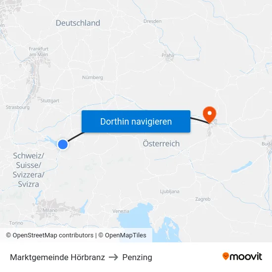 Marktgemeinde Hörbranz to Penzing map