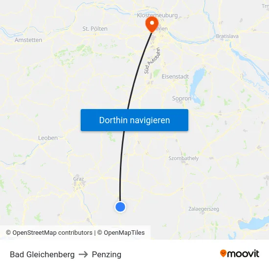 Bad Gleichenberg to Penzing map