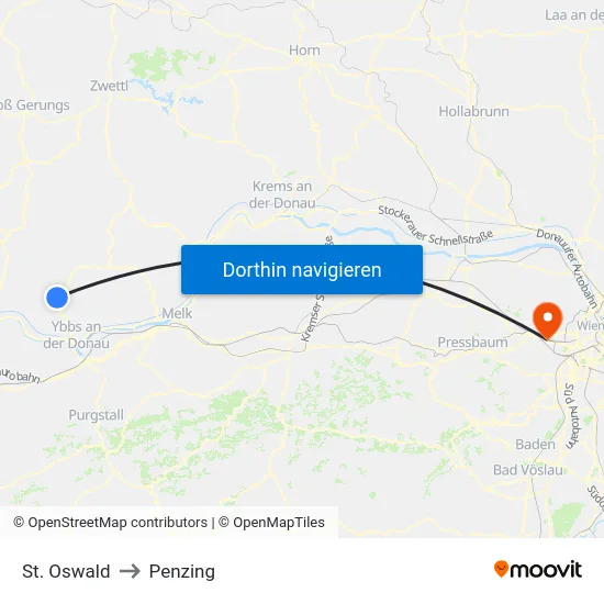 St. Oswald to Penzing map