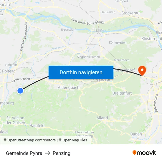 Gemeinde Pyhra to Penzing map