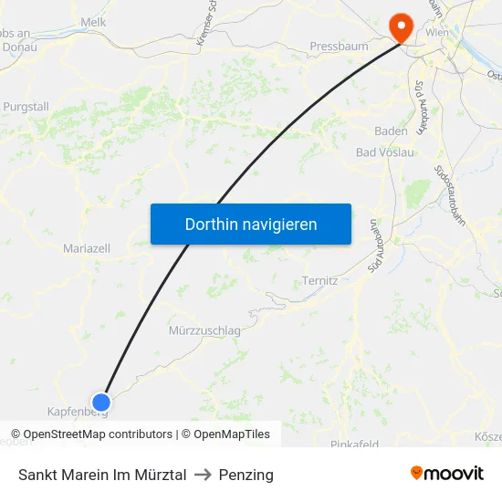 Sankt Marein Im Mürztal to Penzing map