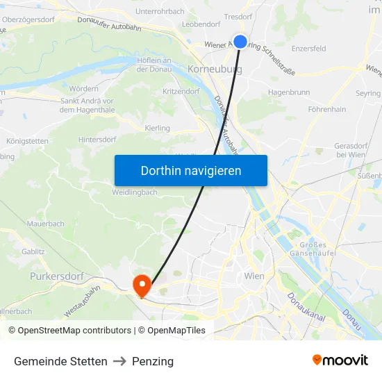 Gemeinde Stetten to Penzing map