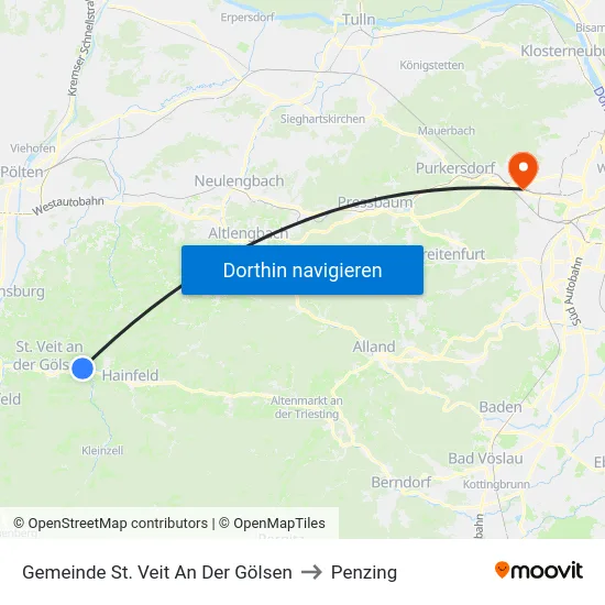 Gemeinde St. Veit An Der Gölsen to Penzing map
