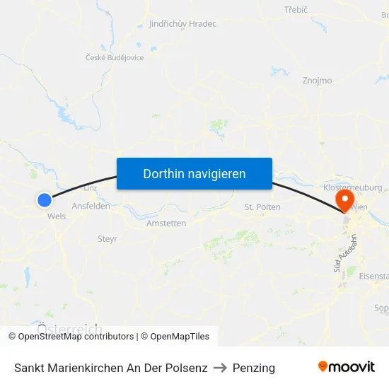 Sankt Marienkirchen An Der Polsenz to Penzing map