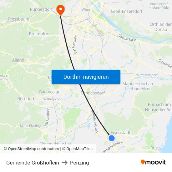Gemeinde Großhöflein to Penzing map