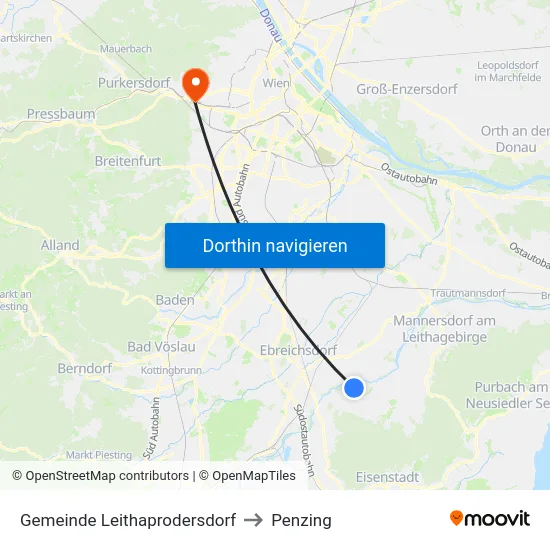 Gemeinde Leithaprodersdorf to Penzing map