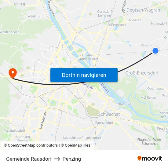 Gemeinde Raasdorf to Penzing map