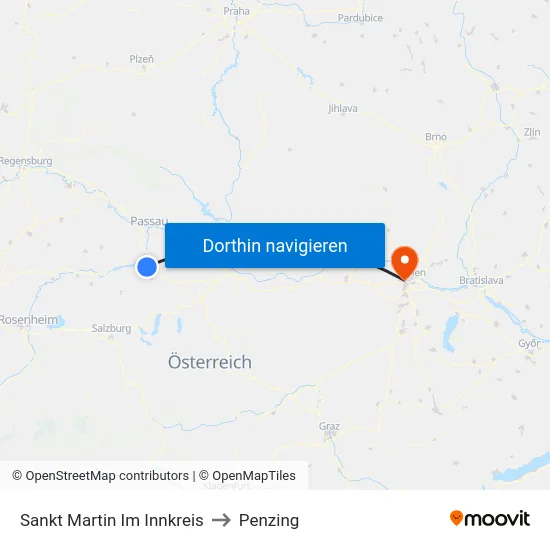 Sankt Martin Im Innkreis to Penzing map