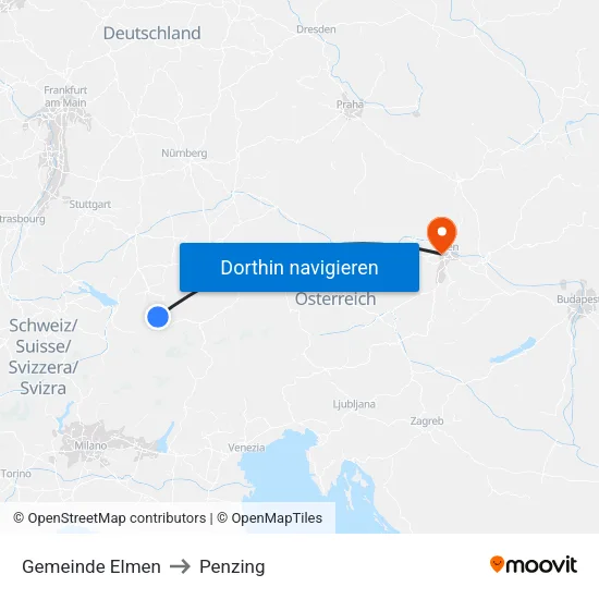 Gemeinde Elmen to Penzing map