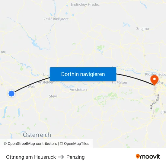 Ottnang am Hausruck to Penzing map