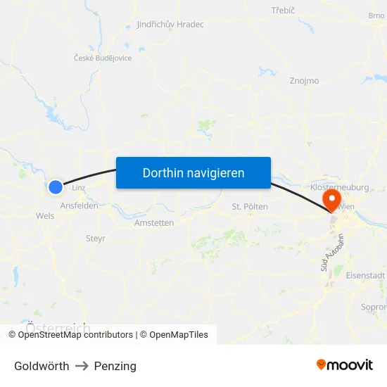 Goldwörth to Penzing map