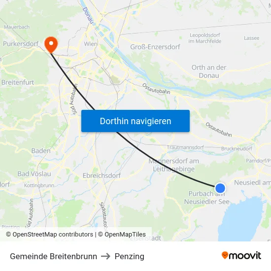 Gemeinde Breitenbrunn to Penzing map