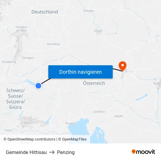 Gemeinde Hittisau to Penzing map
