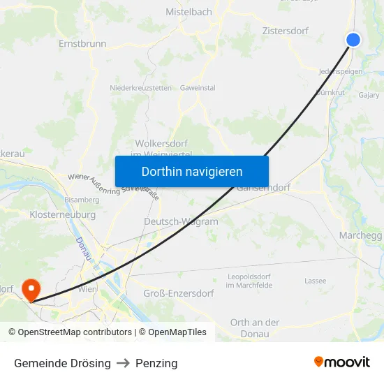Gemeinde Drösing to Penzing map