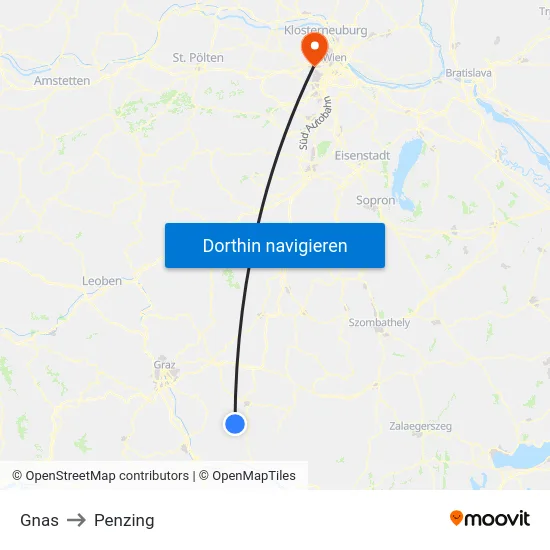 Gnas to Penzing map