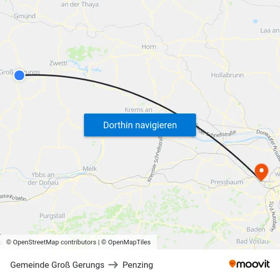 Gemeinde Groß Gerungs to Penzing map
