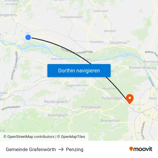 Gemeinde Grafenwörth to Penzing map