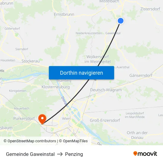 Gemeinde Gaweinstal to Penzing map