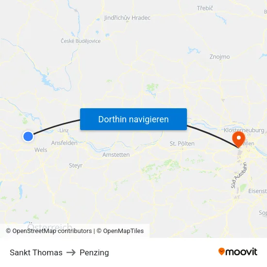 Sankt Thomas to Penzing map