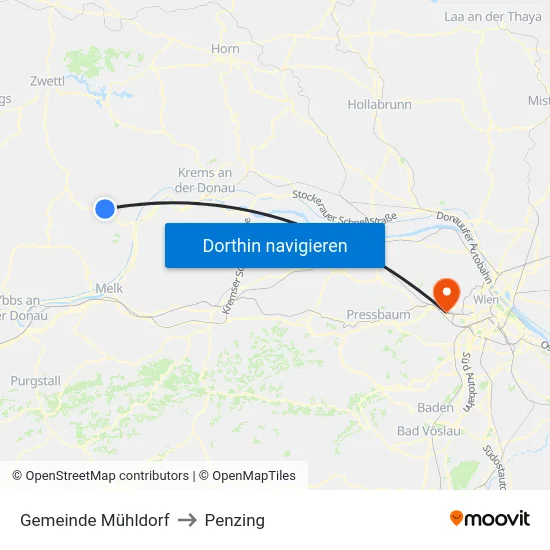 Gemeinde Mühldorf to Penzing map